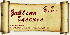 Žaklina Dačević vizit kartica